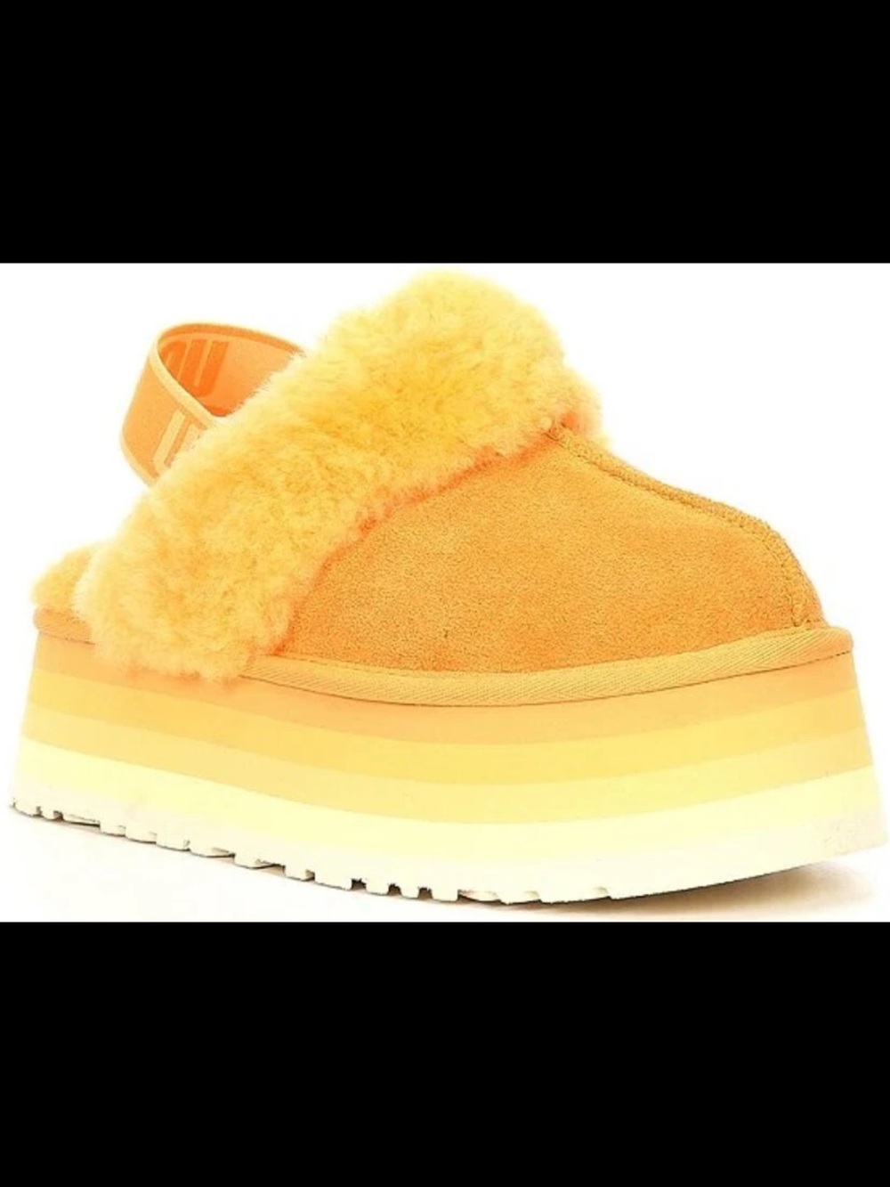 UGG PAPAYA ORANGE Funkette Suede Platform Clogs Sz: 9 - SN:1113474 NWOB